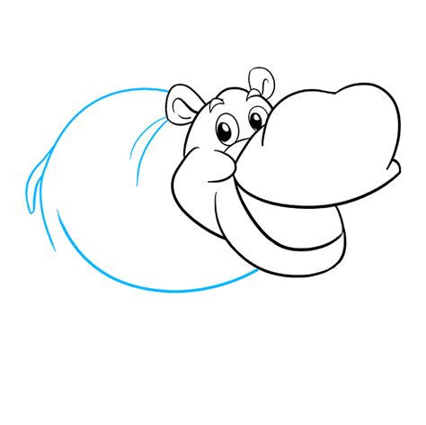 How To Draw A Cartoon Hippo Step By Step