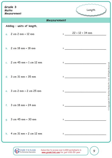 Grade 3 Measurement Worksheet Convert Lengths Between Cm And Mm K5