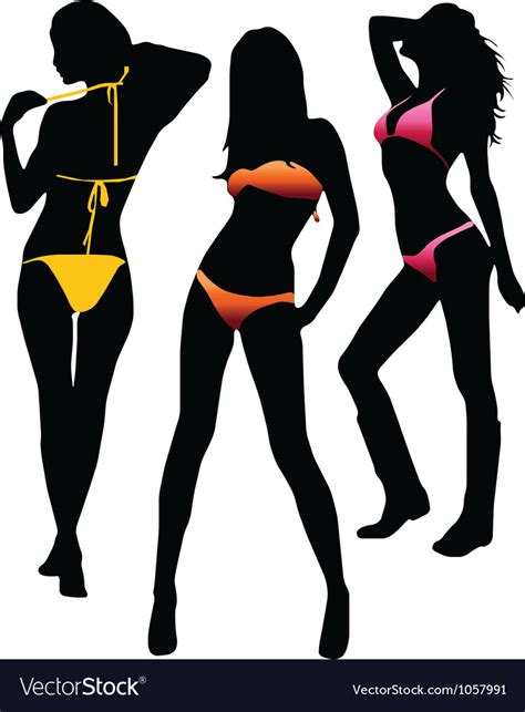 Bikini Girls Silhouette Royalty Free Vector Image