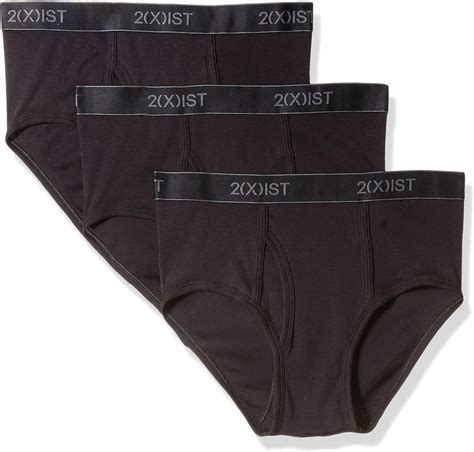 2xist Mens Essential Cotton Fly Front Brief 3 Pack Underwear Pack