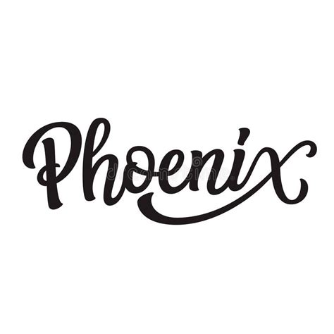 Phoenix Usa Handwritten Calligraphy Stock Vector Illustration Of