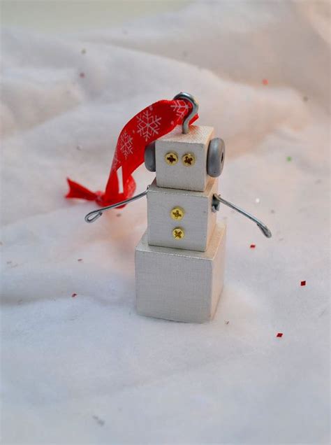 Snowman Robot Ornament Christmas Holiday Tree By