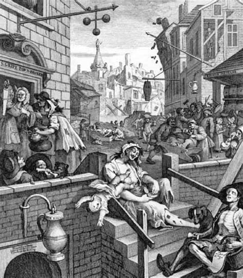 Hogarth therefore contraets the effects of this traditional english beverage to those of this cheap, foreign one. Hogarth Prints on Canvas or Paper, UK - Gin Lane, etc