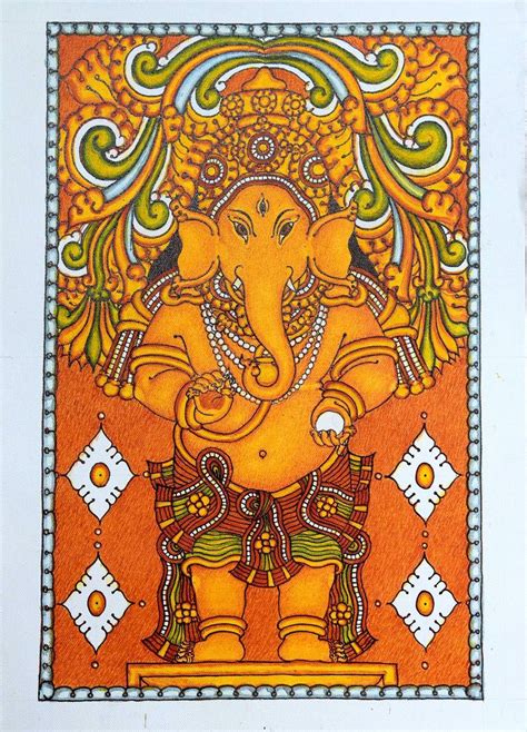 Shree Ganesha Kerala Mural Painting By Adarsh Lupon Gov Ph