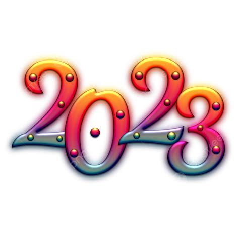 Colorful Glowing 2023 Numbers Beautiful Text Effect Psd Transparent
