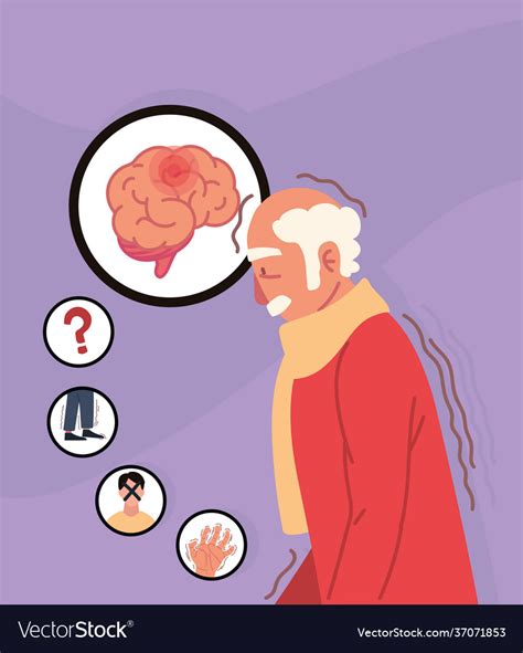 Parkinson Symptoms Man Royalty Free Vector Image