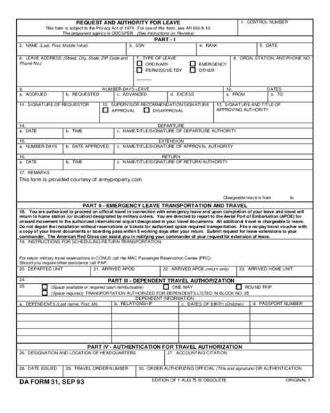 2024 Army Leave Form Fillable Printable Pdf And Forms Handypdf