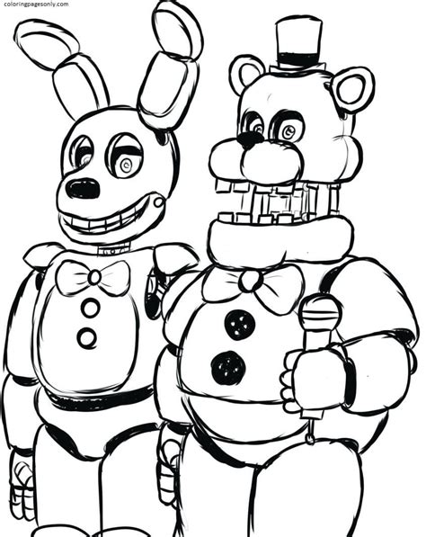 Freddy And Bonnie Fnaf Coloring Page Free Printable Coloring Pages