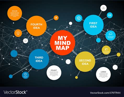 Abstract Mind Map Infographic Template Royalty Free Vector