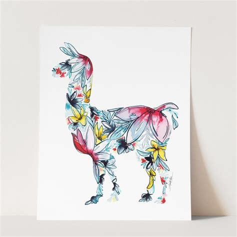 Llama Art Print Etsy