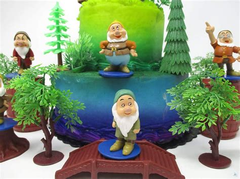 Cake Topper Snow White And The Seven Dwarfs Dwarf Birthday Set