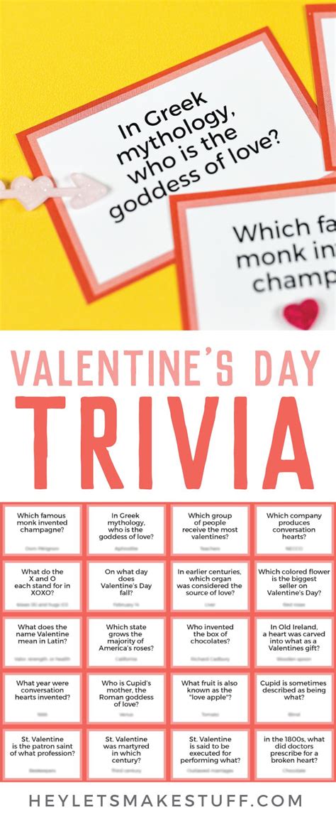 Printable Valentines Day Trivia Valentines Day Trivia Valentines