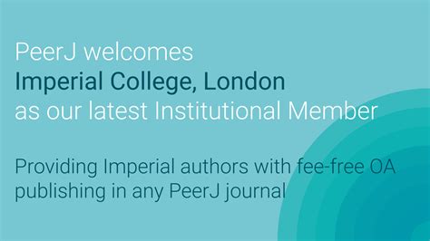 Imperial College London Joins Peerj Institutional Membership Program