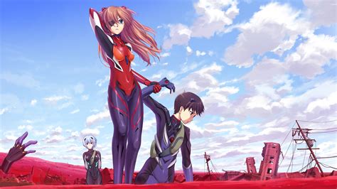 Neon Genesis Evangelion Anime Asuka Langley Soryu Ikari Shinji Ayanami Rei Wallpapers Hd