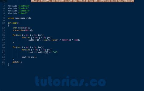 Arrays Visual C Matriz De Caracteres Ascii Tutorias Co