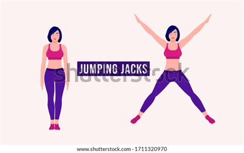Girl Doing Jumping Jacks Exercise Woman Stock Vector Royalty Free