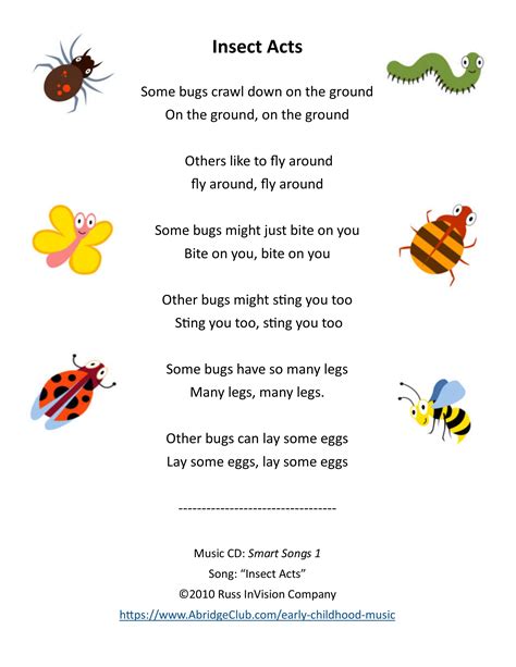 Toddler And Preschool Songs Stem Bugs Insects Characteristics Music