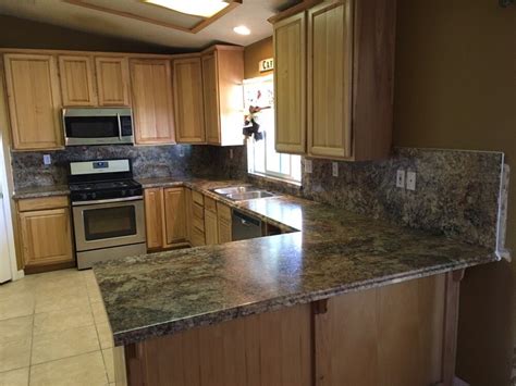 Your backsplash and countertop have a substantial impact on the visual effects of your kitchen. Formica laminate countertops with full height backsplash ...