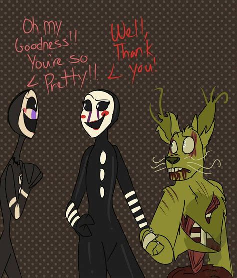 Marionette Marionette And Springtrap By Vdwright Fnaf Comics Fnaf Video Games Funny Funny