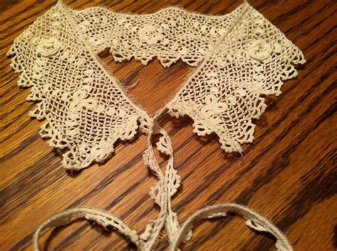 antique irish crochet lace collar 1800 s victorian