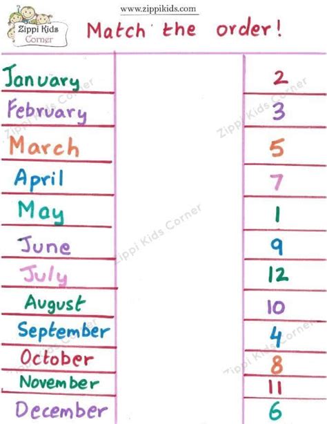 Months Of The Year Printables For Kids