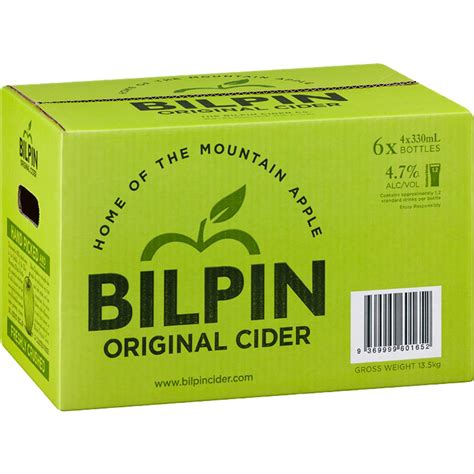 Bilpin Apple Cider Original Bottles 24x330ml Case Woolworths