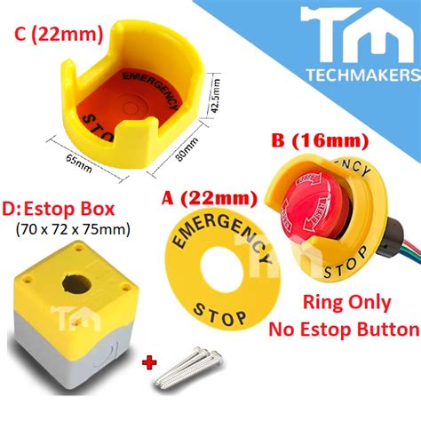 22mm16mm Emergency Stop E Stop Switch Protection Seat Button Coverbox