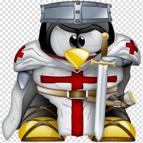 Knight Tux Tuxedo Penguin Tux Racer Mascot Linux Video Games