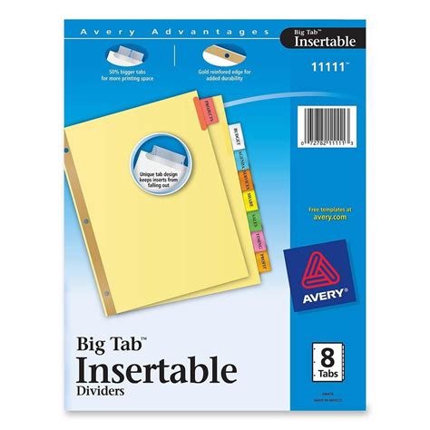 Avery Worksaver Big Tab Insertable Divider