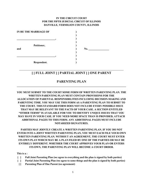 Download Parenting Plan Template 13 Parenting Plan Custody Child