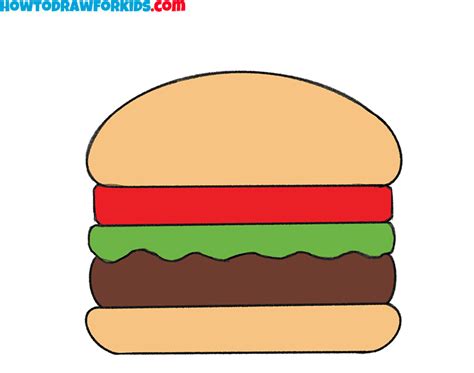 How To Draw A Burger For Kindergarten Easy Tutorial For Kids