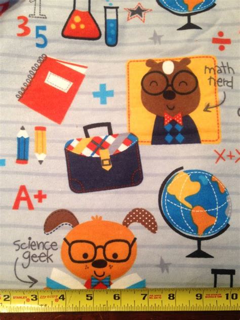 Science Geek Flannel Fabric By The Yard Back To School Math Nerd