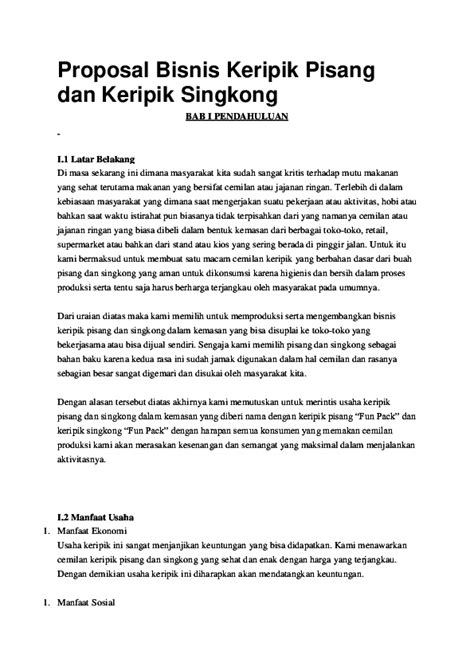 Contoh proposal pmw 2012 (cutting s. Contoh Proposal Tentang Usaha Keripik Singkong - Berbagi ...