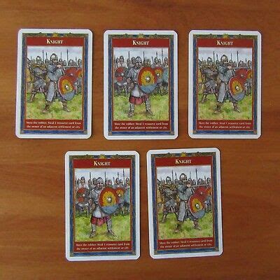 The catan card game, originally named the settlers of catan: Settlers of Catan 4th Edition Replacement Knight Development Cards set of 5 | eBay