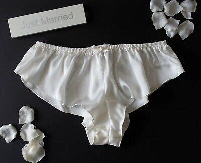 Ivory Bridal Bride Silky Satin Micro French Knickers Sexy Lingerie