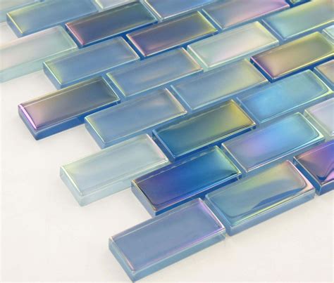 Iridescent Glass Tiles Ocean Blue Glossy Tile Oasis Tile