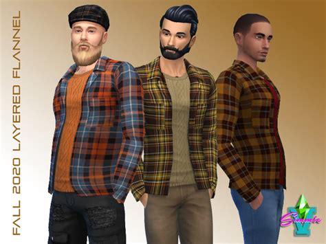 The Sims Resource Simmiev Fall 2020 Layered Flannel