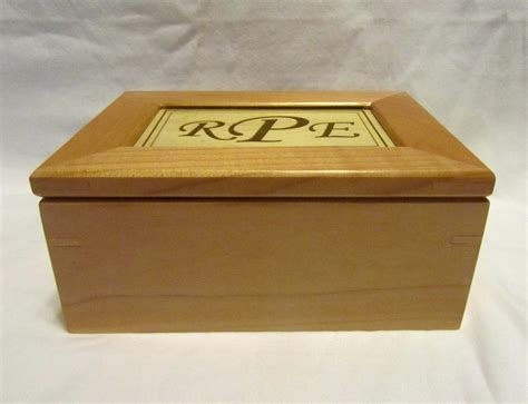 Personalized Wooden Keepsake Box Engraved Monogram