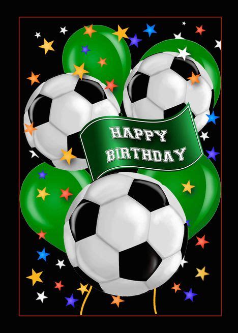 Soccer Ball Futbol Sports Theme Balloon General Birthday Card Ad Ad