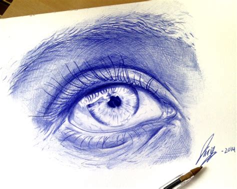 Blue Ballpoint Pen Sketch By Godofpen Pen Art Drawings Art Sketches