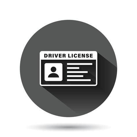 Driver License Icon In Flat Style Id Card Vector Illustration On Black
