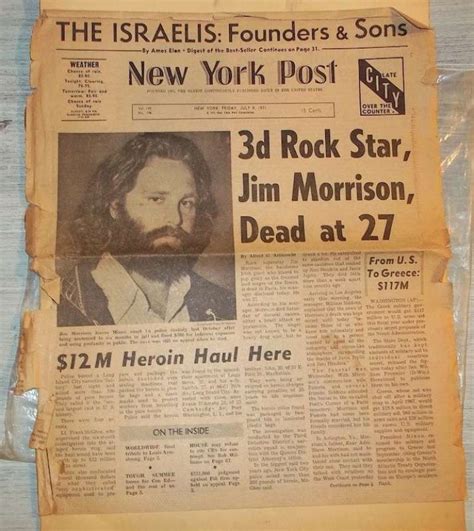 New York Post Morte Jim Morrison Dago Fotogallery