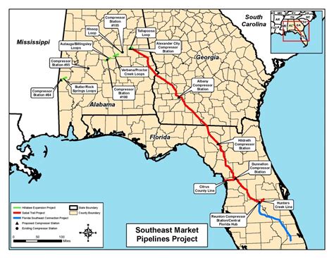 Map Of All Three Pipelines In Notice Of Intentferc For Florida Gas