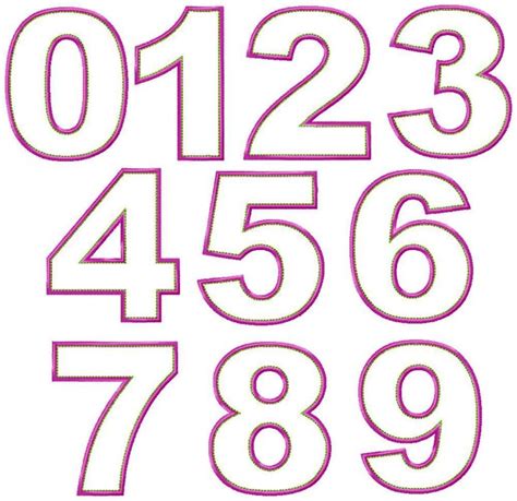 Numbers Just Numbers Machine Embroidery Applique Design Pattern