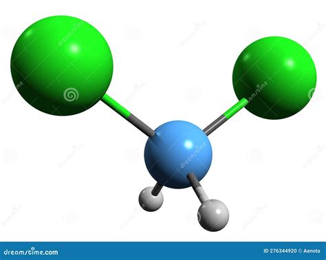 D Image Of Dichloromethane Skeletal Formula Stock Illustration