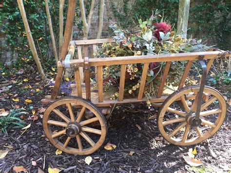 Antique Goat Cart Or Small Wooden Wagon Outdoor Garden Decor Theatre