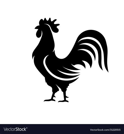 Rooster Silhouette Royalty Free Vector Image Vectorstock