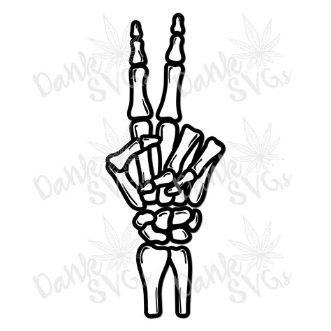 Skeleton Hand Peace Sign Svgjpegpng Etsy Ireland