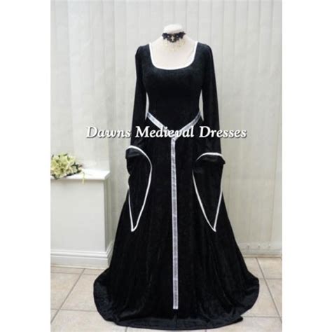 Lotr Medieval Renaissance Dress Costume Black And White Dawns Medieval