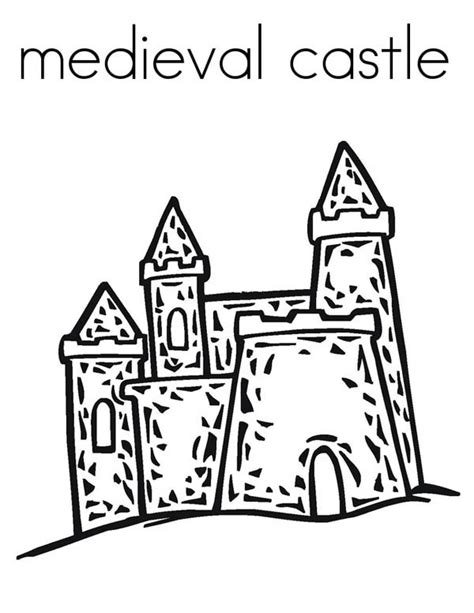 Medieval Castle Image Coloring Page Kids Play Color